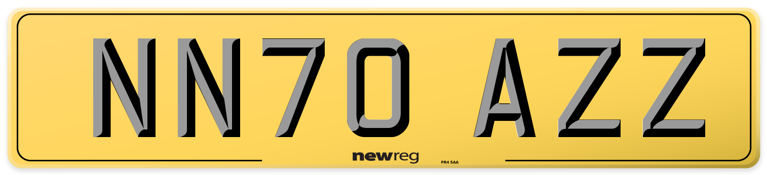 NN70 AZZ Rear Number Plate