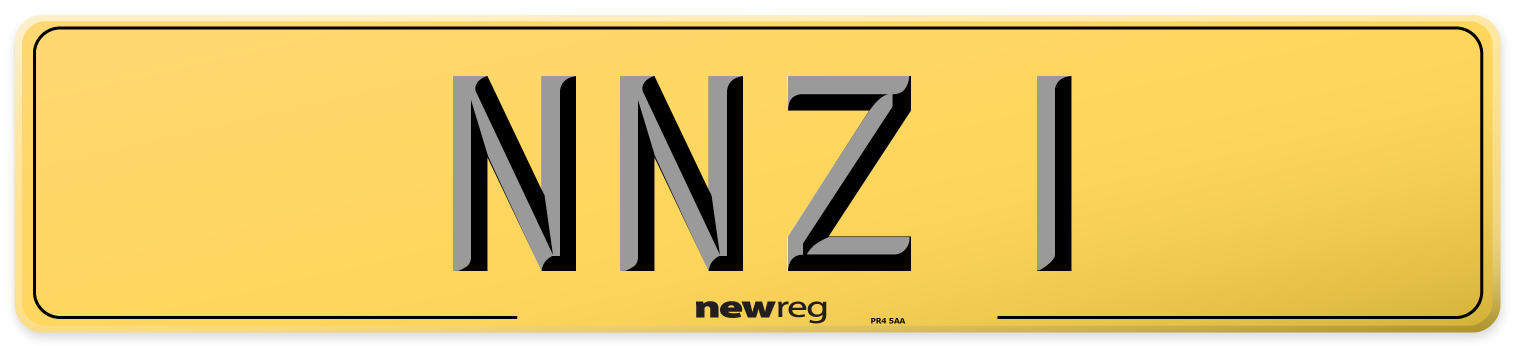 NNZ 1 Rear Number Plate