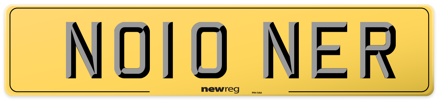 NO10 NER Rear Number Plate