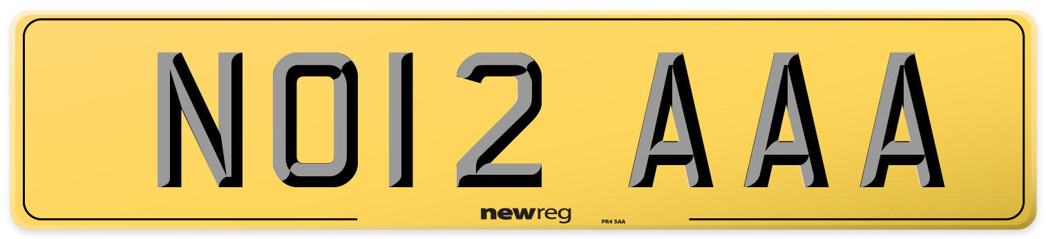 NO12 AAA Rear Number Plate