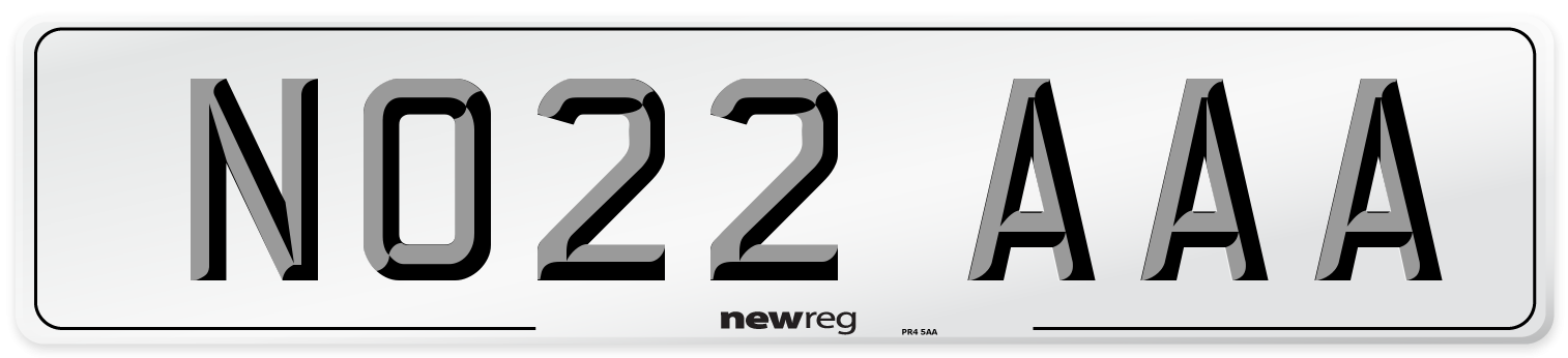 NO22 AAA Front Number Plate