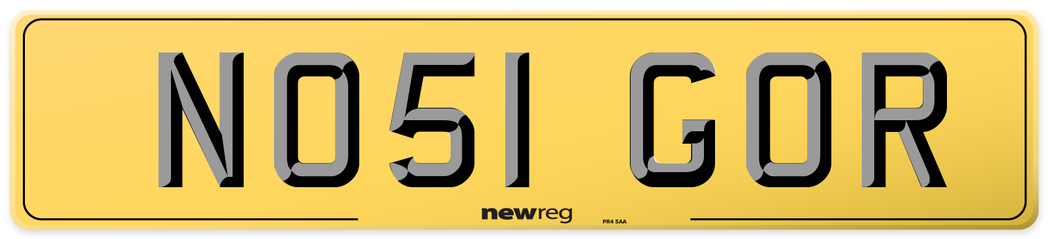NO51 GOR Rear Number Plate