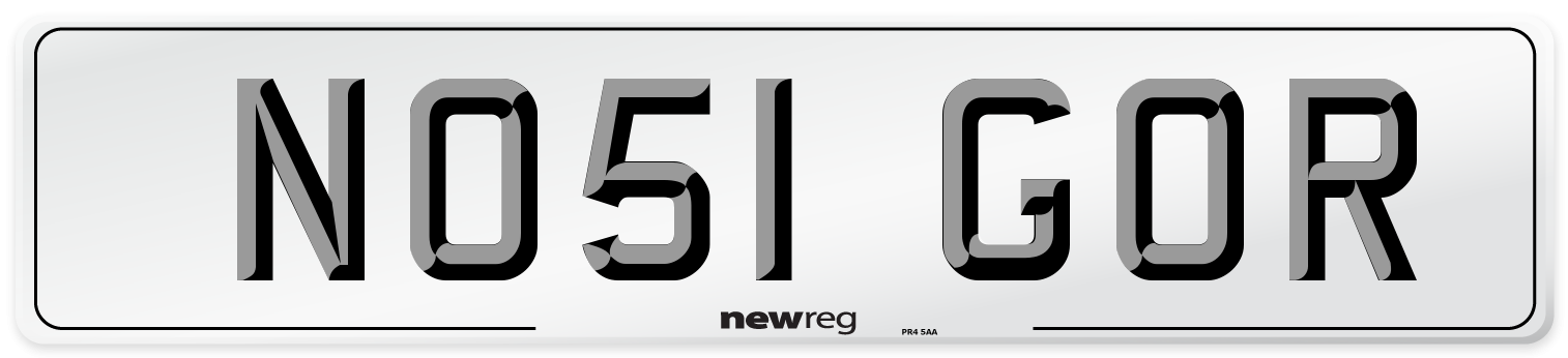 NO51 GOR Front Number Plate