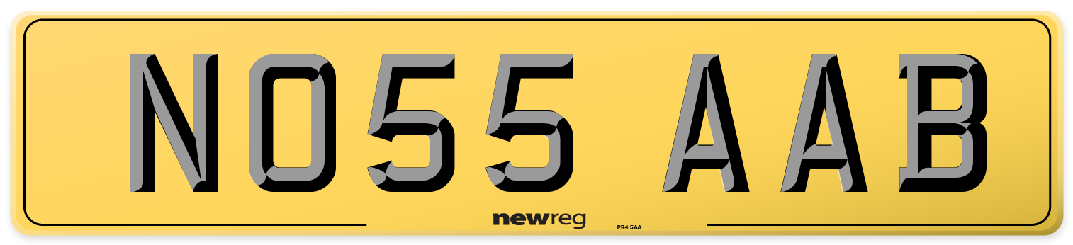 NO55 AAB Rear Number Plate