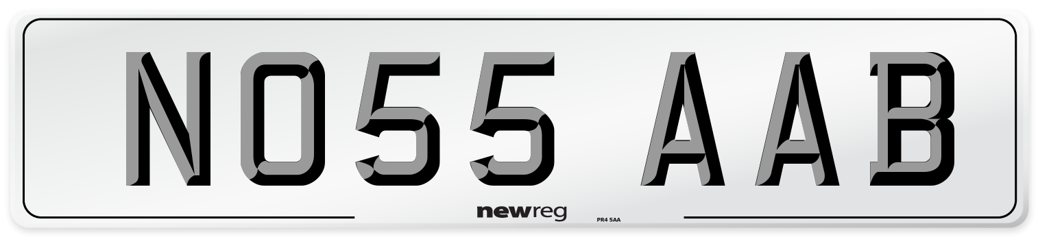 NO55 AAB Front Number Plate