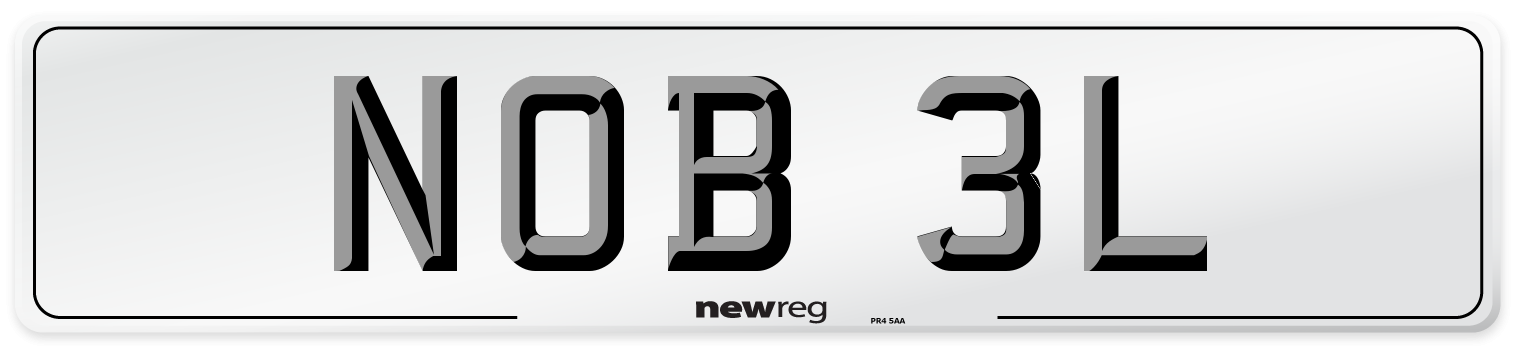 NOB 3L Front Number Plate