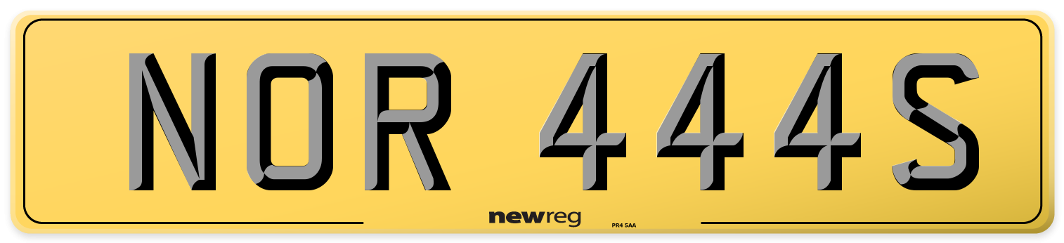 NOR 444S Rear Number Plate
