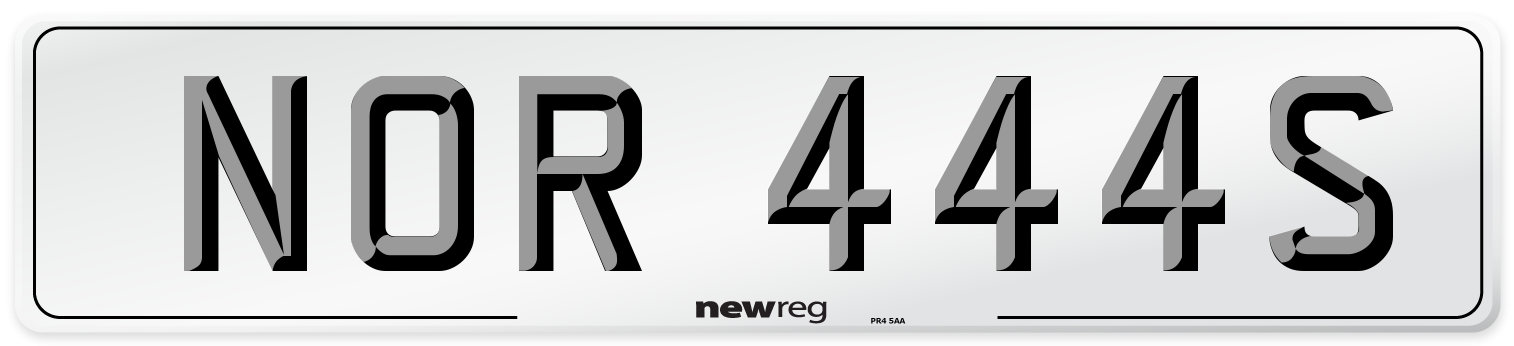 NOR 444S Front Number Plate
