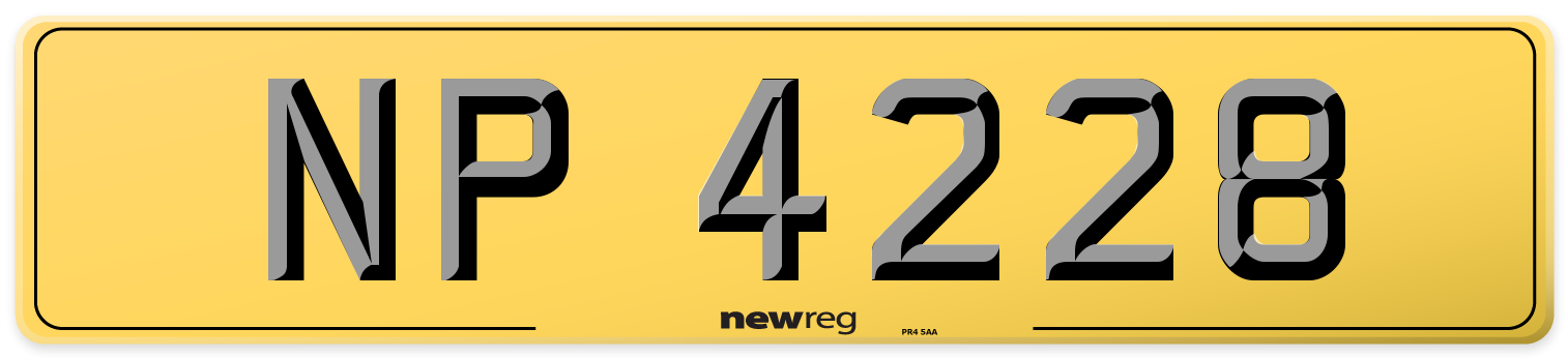 NP 4228 Rear Number Plate