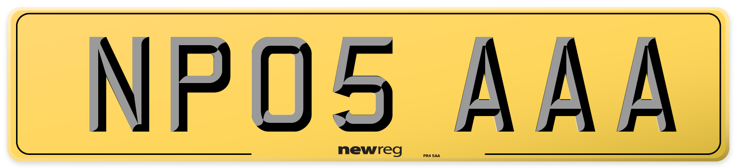 NP05 AAA Rear Number Plate