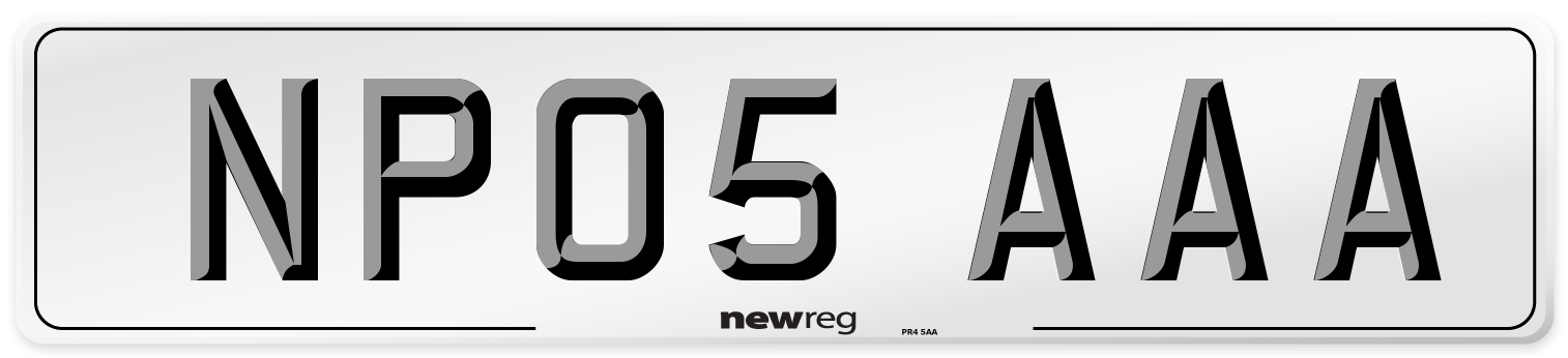 NP05 AAA Front Number Plate
