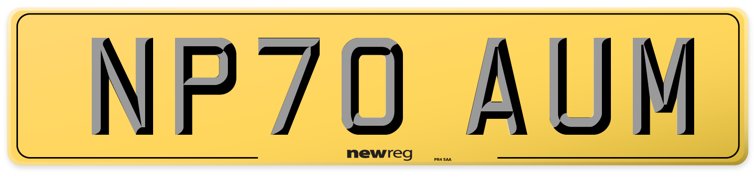NP70 AUM Rear Number Plate