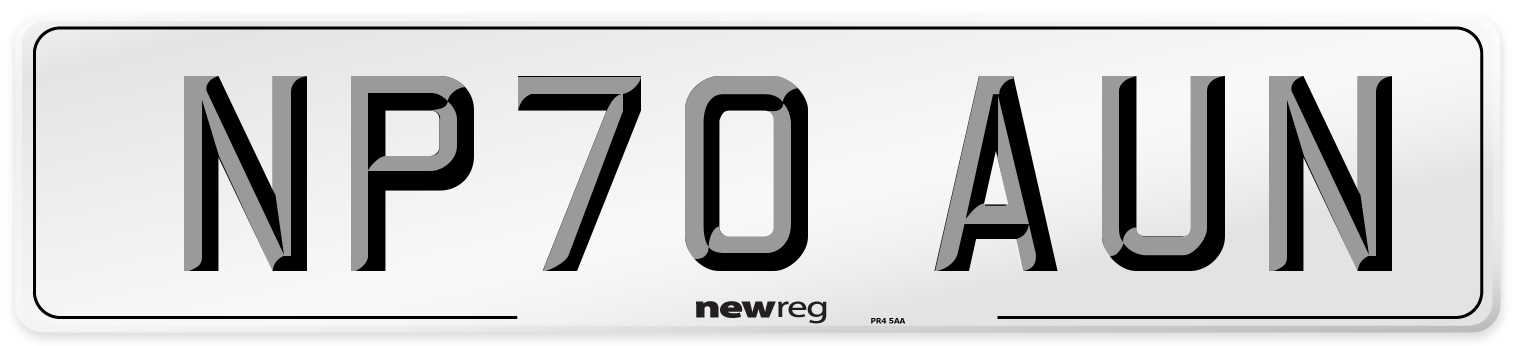 NP70 AUN Front Number Plate