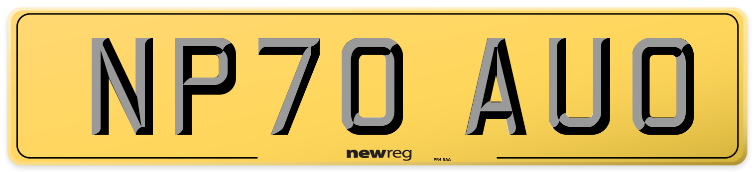 NP70 AUO Rear Number Plate