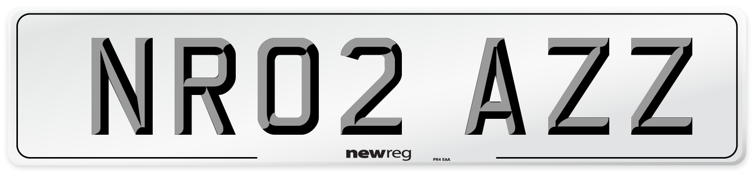 NR02 AZZ Front Number Plate