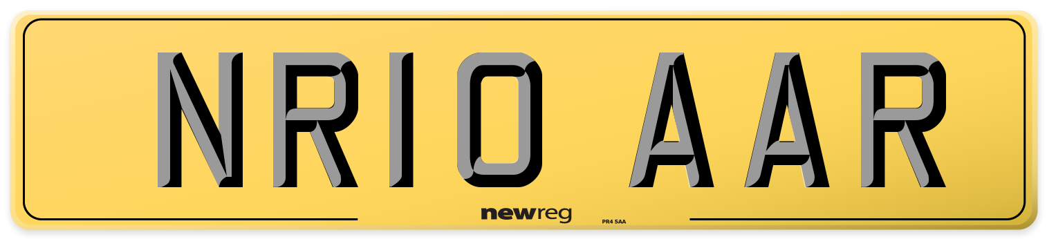 NR10 AAR Rear Number Plate