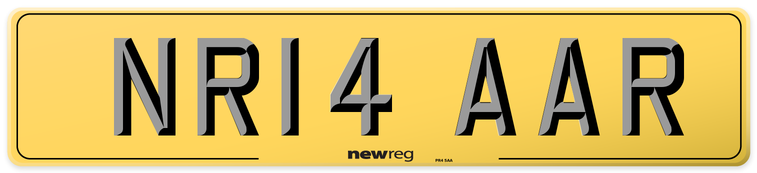 NR14 AAR Rear Number Plate