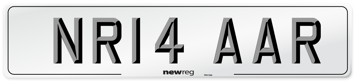 NR14 AAR Front Number Plate