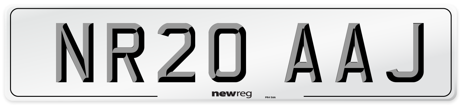 NR20 AAJ Front Number Plate