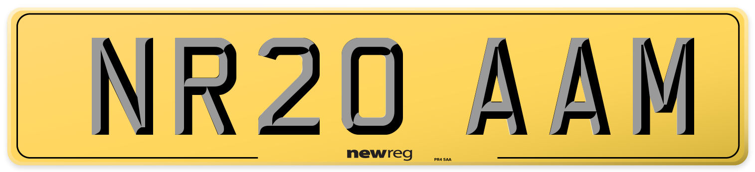 NR20 AAM Rear Number Plate