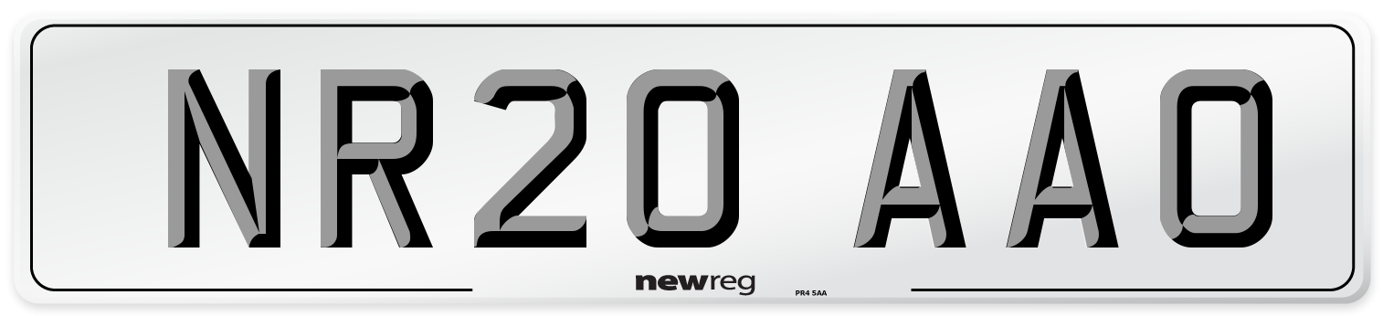 NR20 AAO Front Number Plate