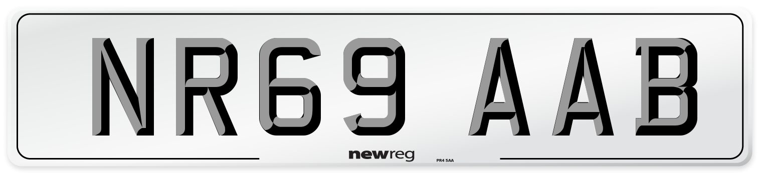 NR69 AAB Front Number Plate