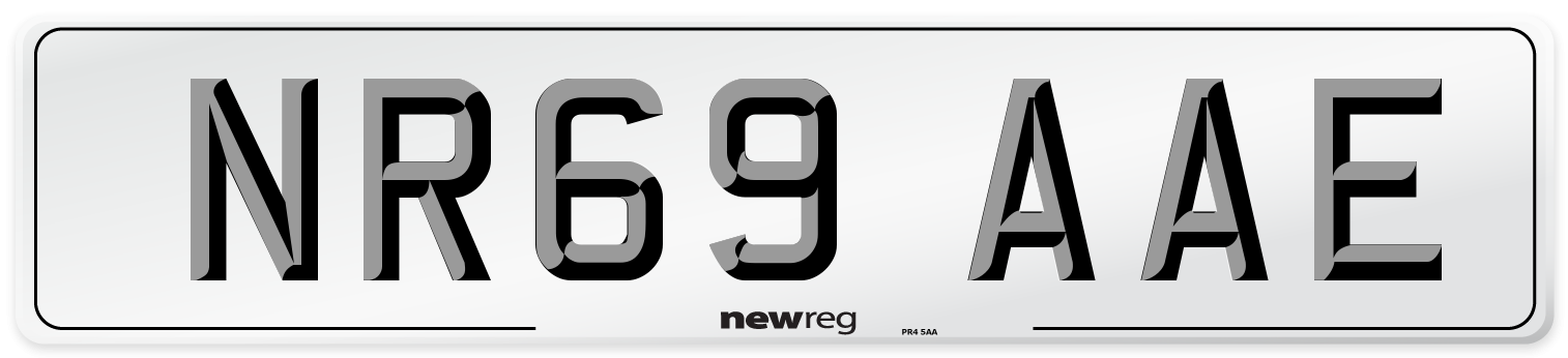 NR69 AAE Front Number Plate