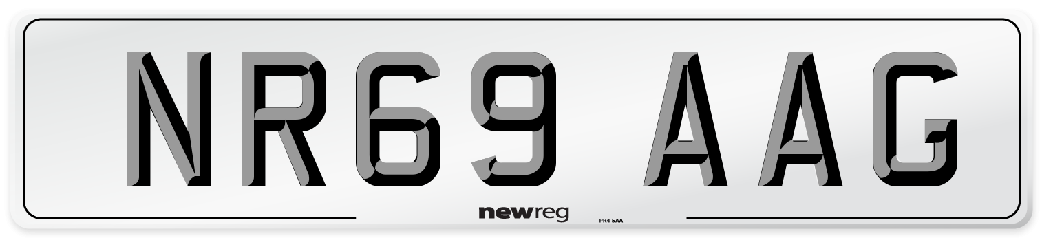 NR69 AAG Front Number Plate