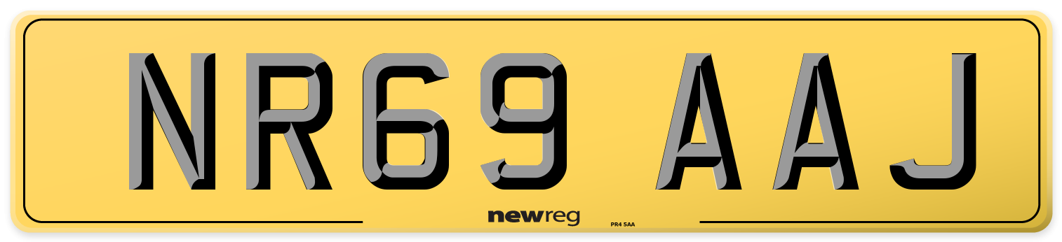 NR69 AAJ Rear Number Plate
