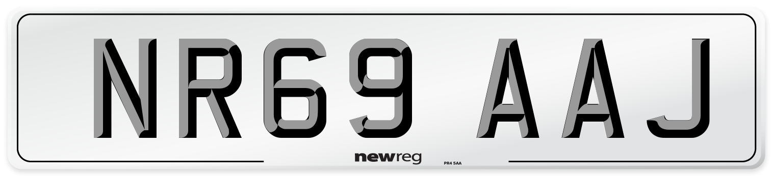 NR69 AAJ Front Number Plate