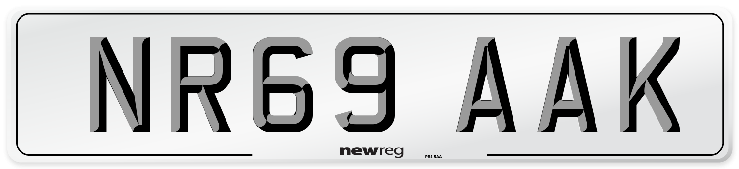 NR69 AAK Front Number Plate