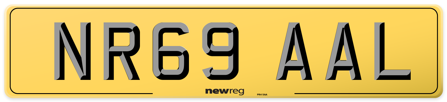 NR69 AAL Rear Number Plate