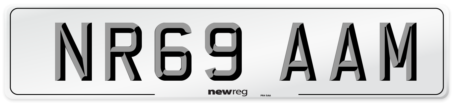 NR69 AAM Front Number Plate