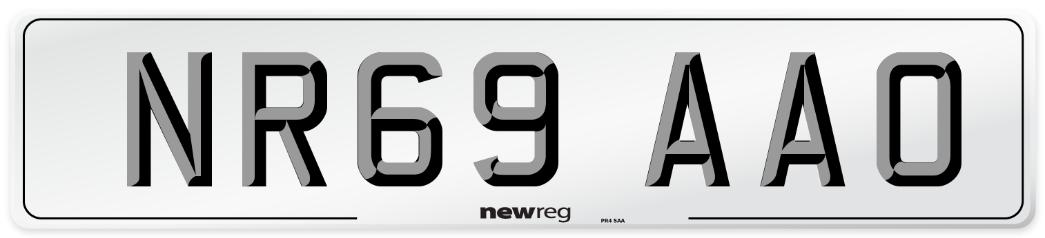 NR69 AAO Front Number Plate