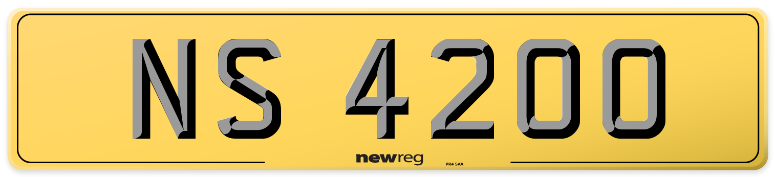 NS 4200 Rear Number Plate