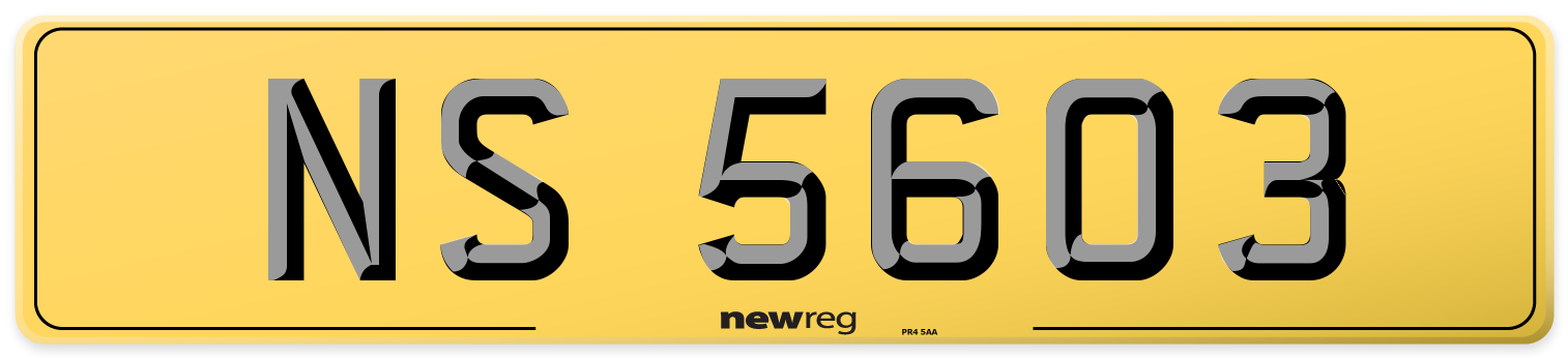 NS 5603 Rear Number Plate