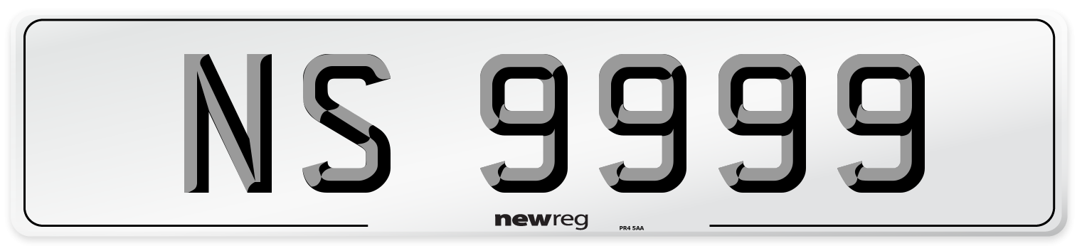 NS 9999 Front Number Plate