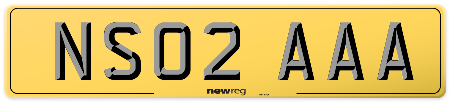 NS02 AAA Rear Number Plate