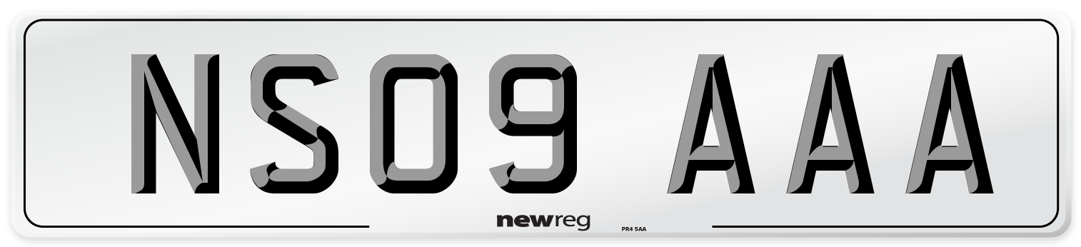NS09 AAA Front Number Plate