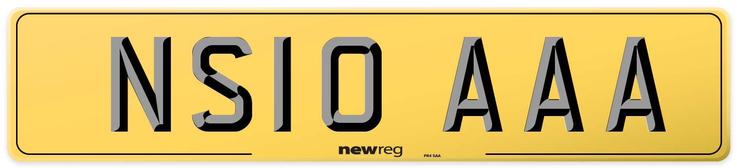 NS10 AAA Rear Number Plate