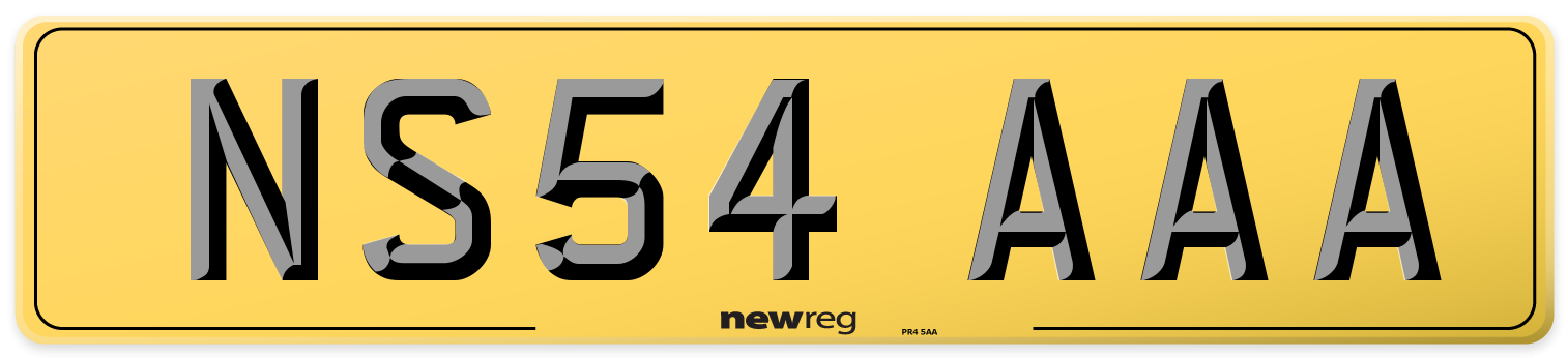 NS54 AAA Rear Number Plate