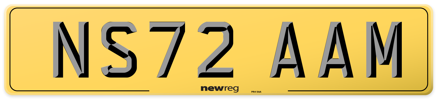 NS72 AAM Rear Number Plate