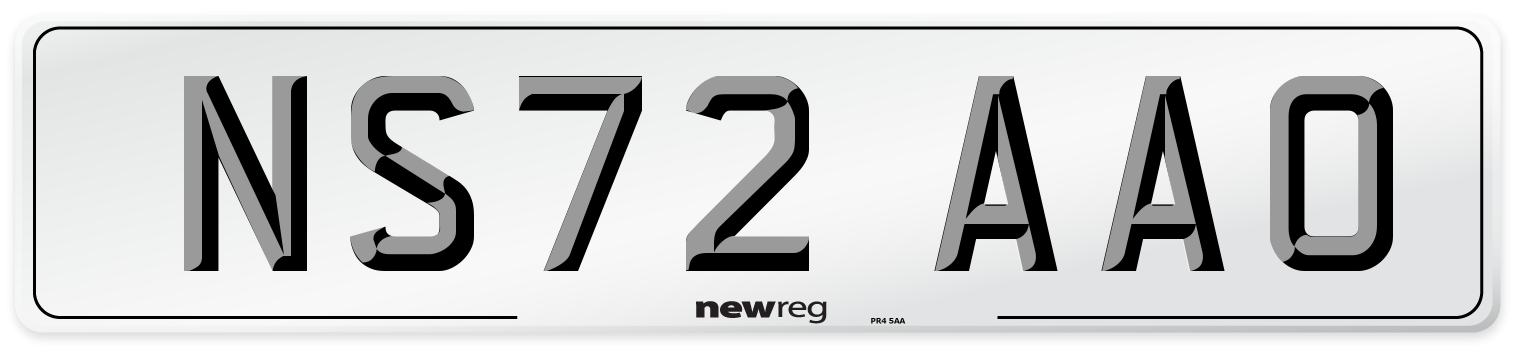 NS72 AAO Front Number Plate