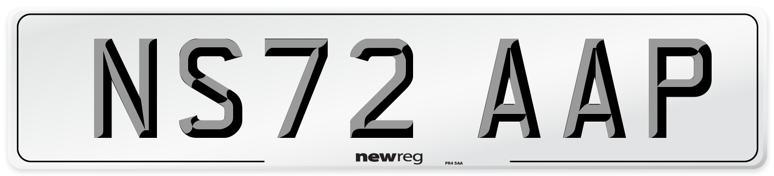 NS72 AAP Front Number Plate