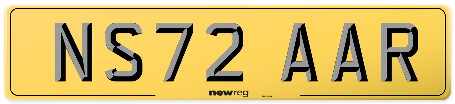 NS72 AAR Rear Number Plate