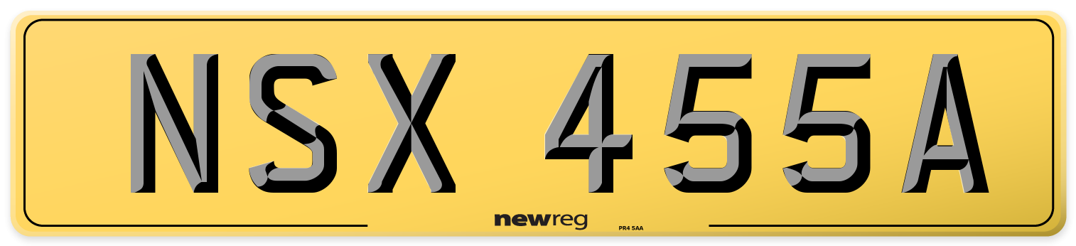 NSX 455A Rear Number Plate