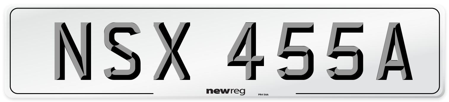 NSX 455A Front Number Plate