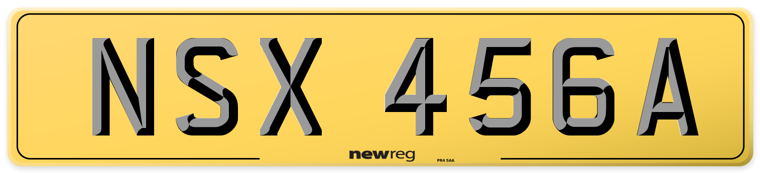 NSX 456A Rear Number Plate