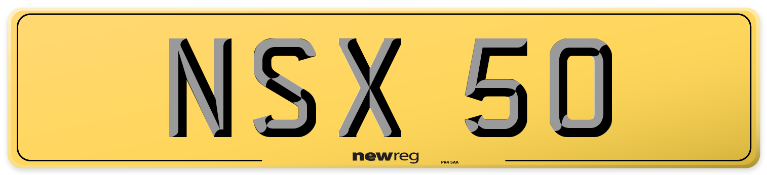 NSX 50 Rear Number Plate