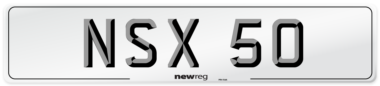 NSX 50 Front Number Plate